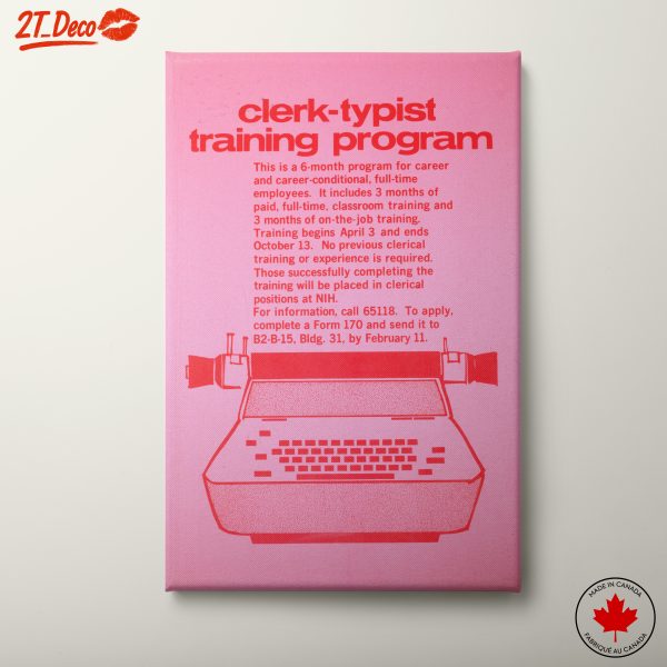 Vintage Clerk-Typist Training Program Poster Art