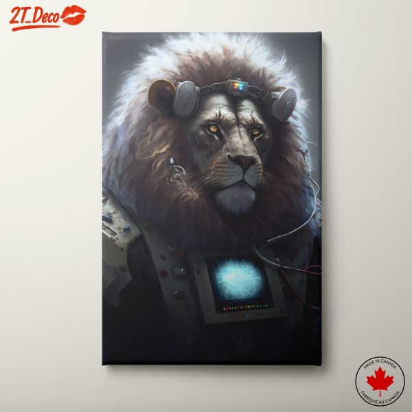 Stylized Cybernetic Lion Art