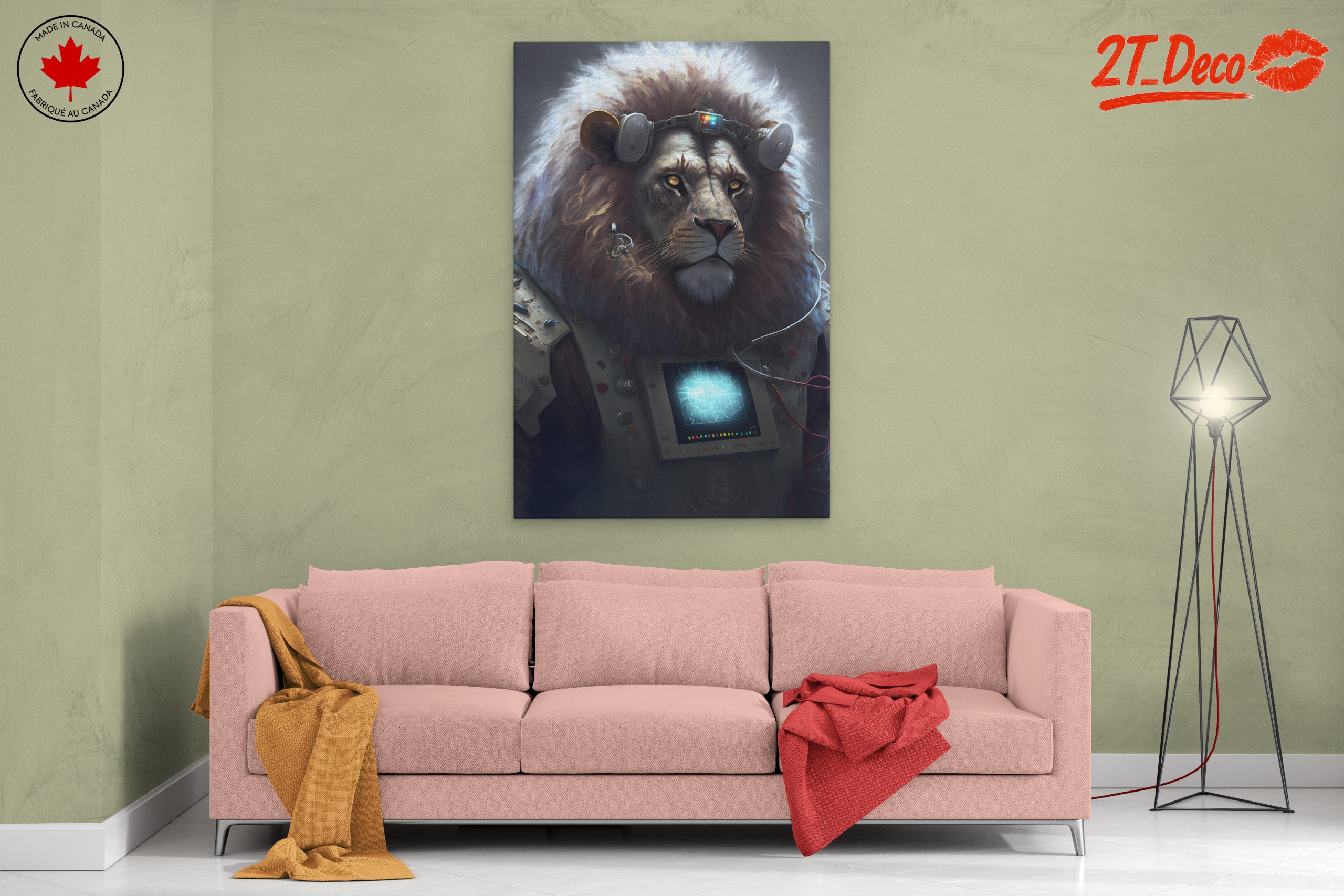 Stylized Cybernetic Lion Art - Image 2