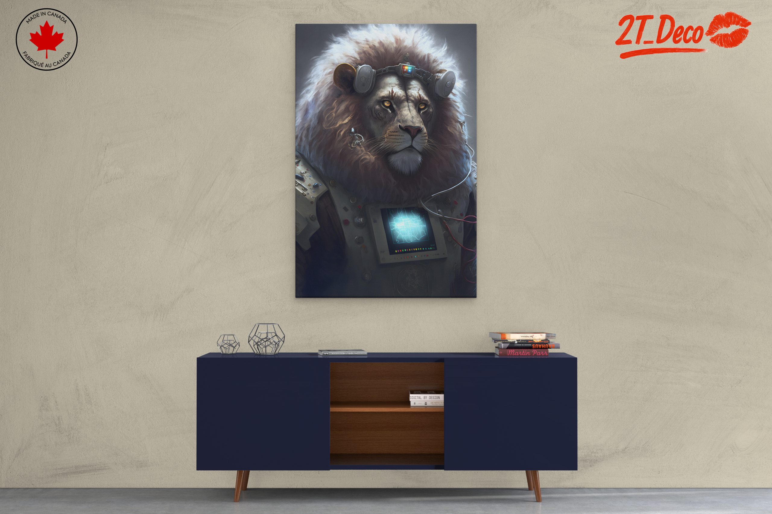 Stylized Cybernetic Lion Art - Image 3