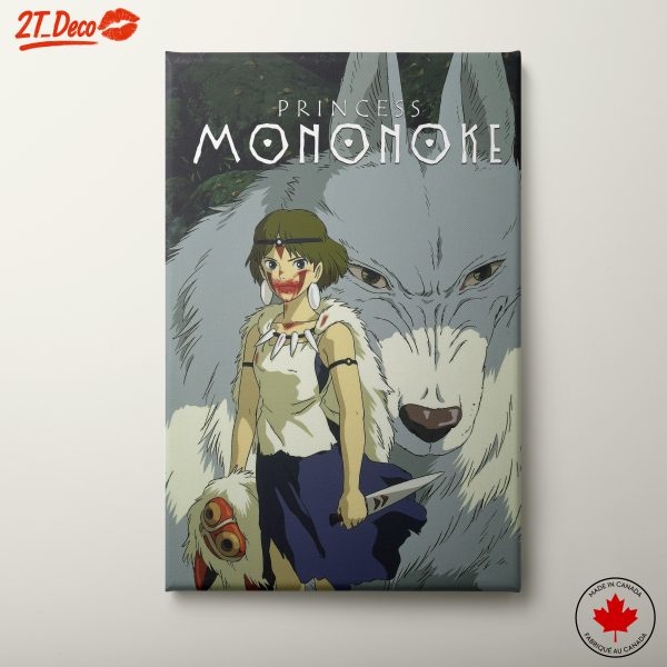 Princess Mononoke Art Featuring Ashitaka and Moro