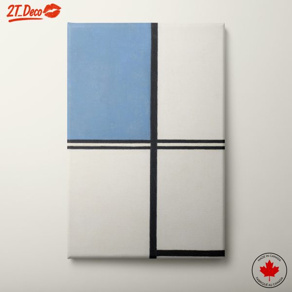 Contemporary Abstract Composition with Blue and Red