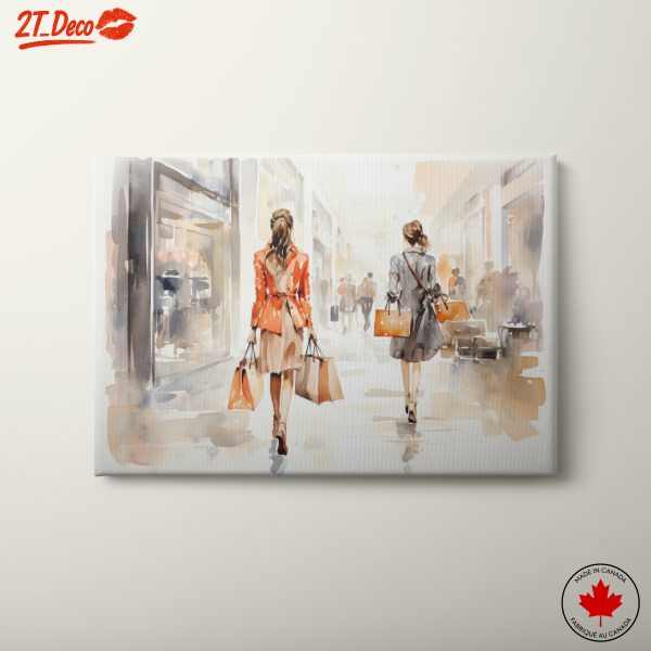 Chic Fashion Shopping Scene Artwork
