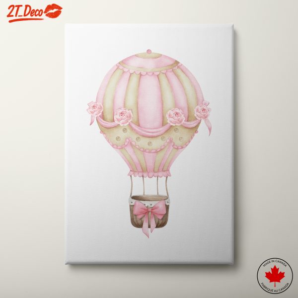 Charming Pink Hot Air Balloon Art