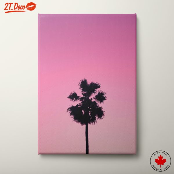 Palm Tree Silhouette Against Pink Sky