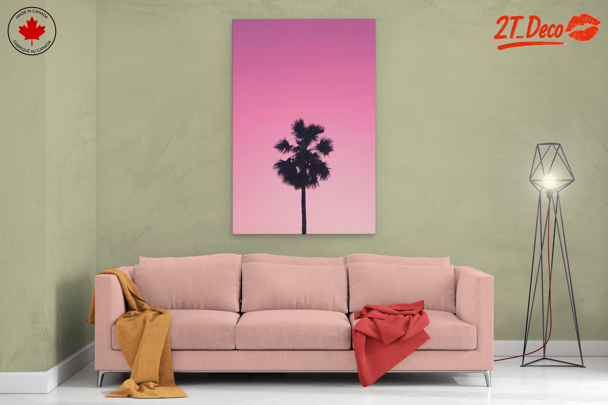 Palm Tree Silhouette Against Pink Sky - Image 2