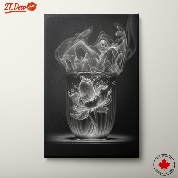 Glowing Floral Arrangement in Smoke