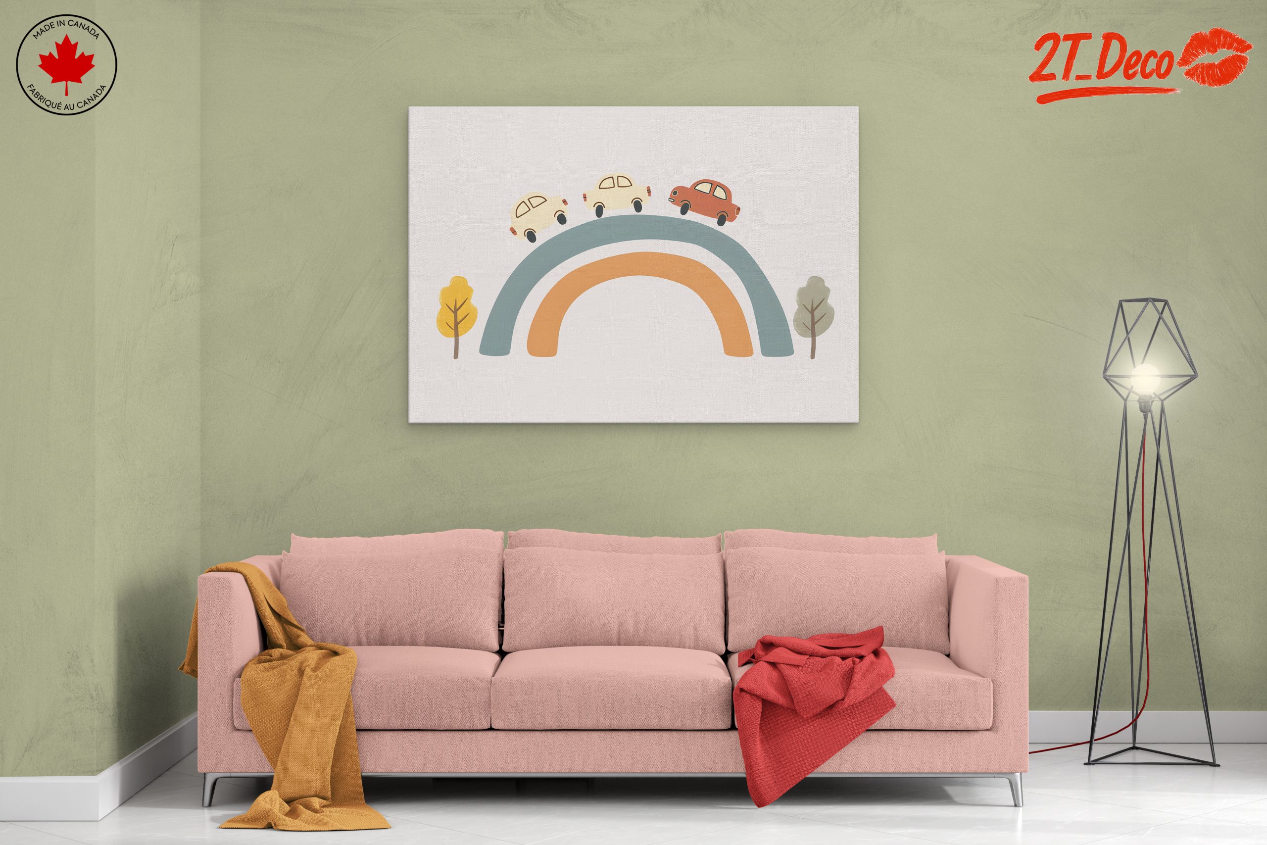 Whimsical Cars on a Colorful Rainbow - Image 2