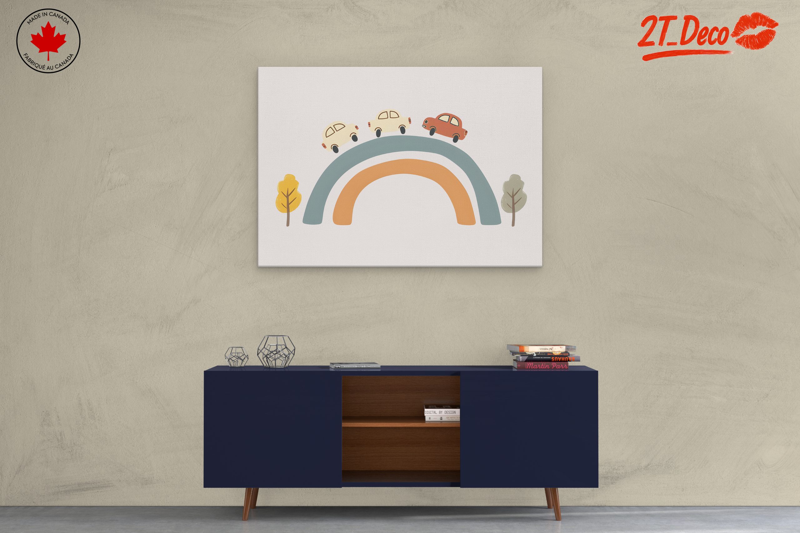 Whimsical Cars on a Colorful Rainbow - Image 3