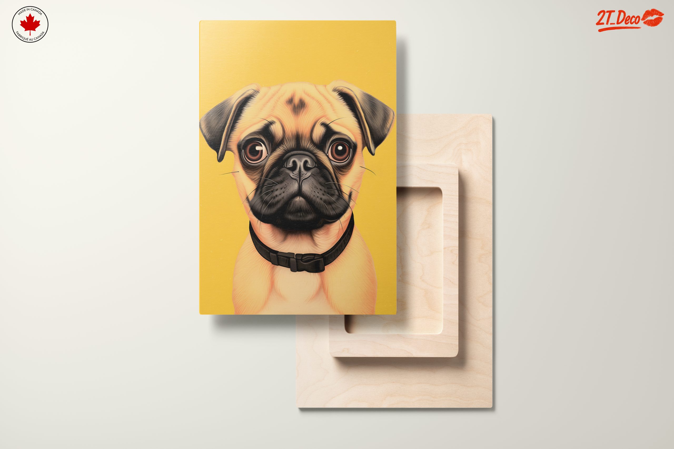 Charming Pug Illustration with Yellow Background - Image 11