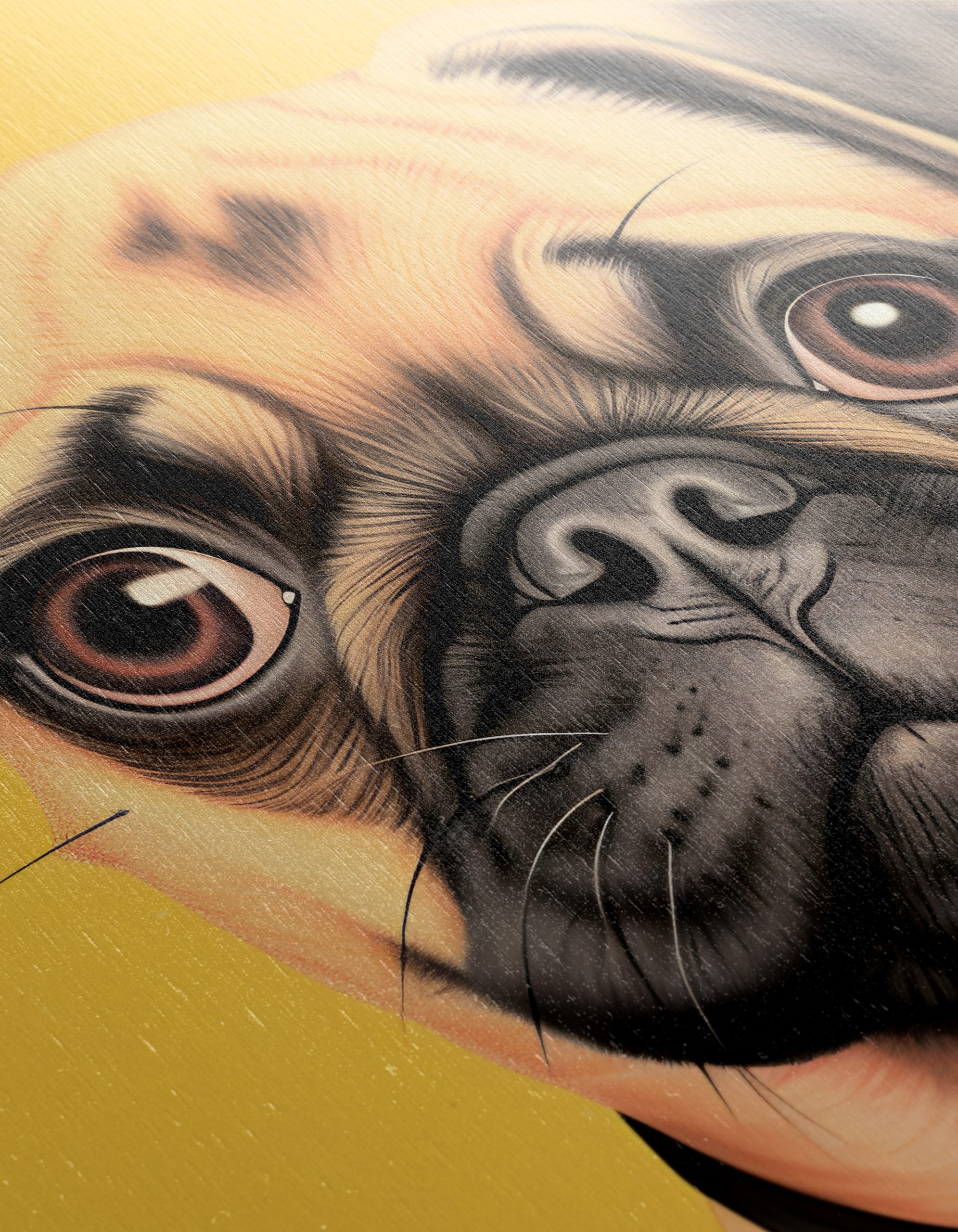Charming Pug Illustration with Yellow Background - Image 12
