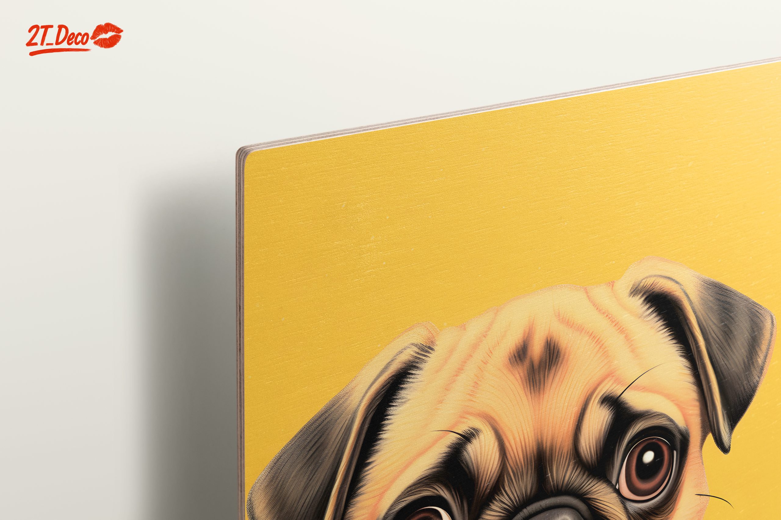 Charming Pug Illustration with Yellow Background - Image 15