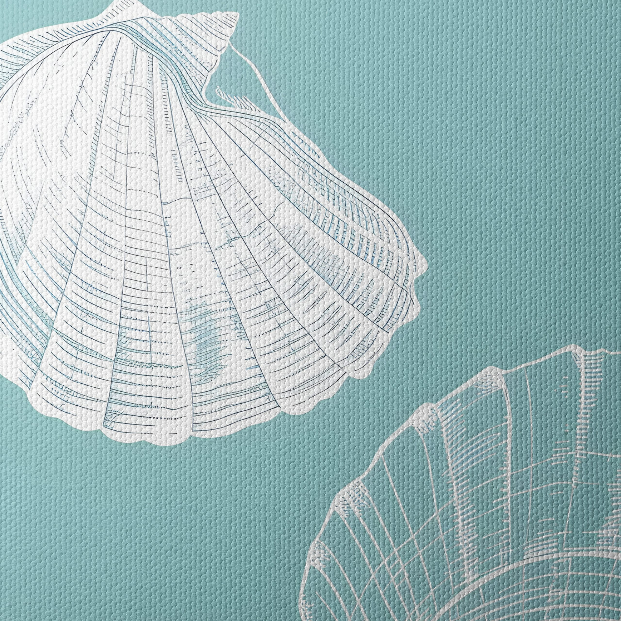 Abstract Seashell Composition on Blue - Image 4