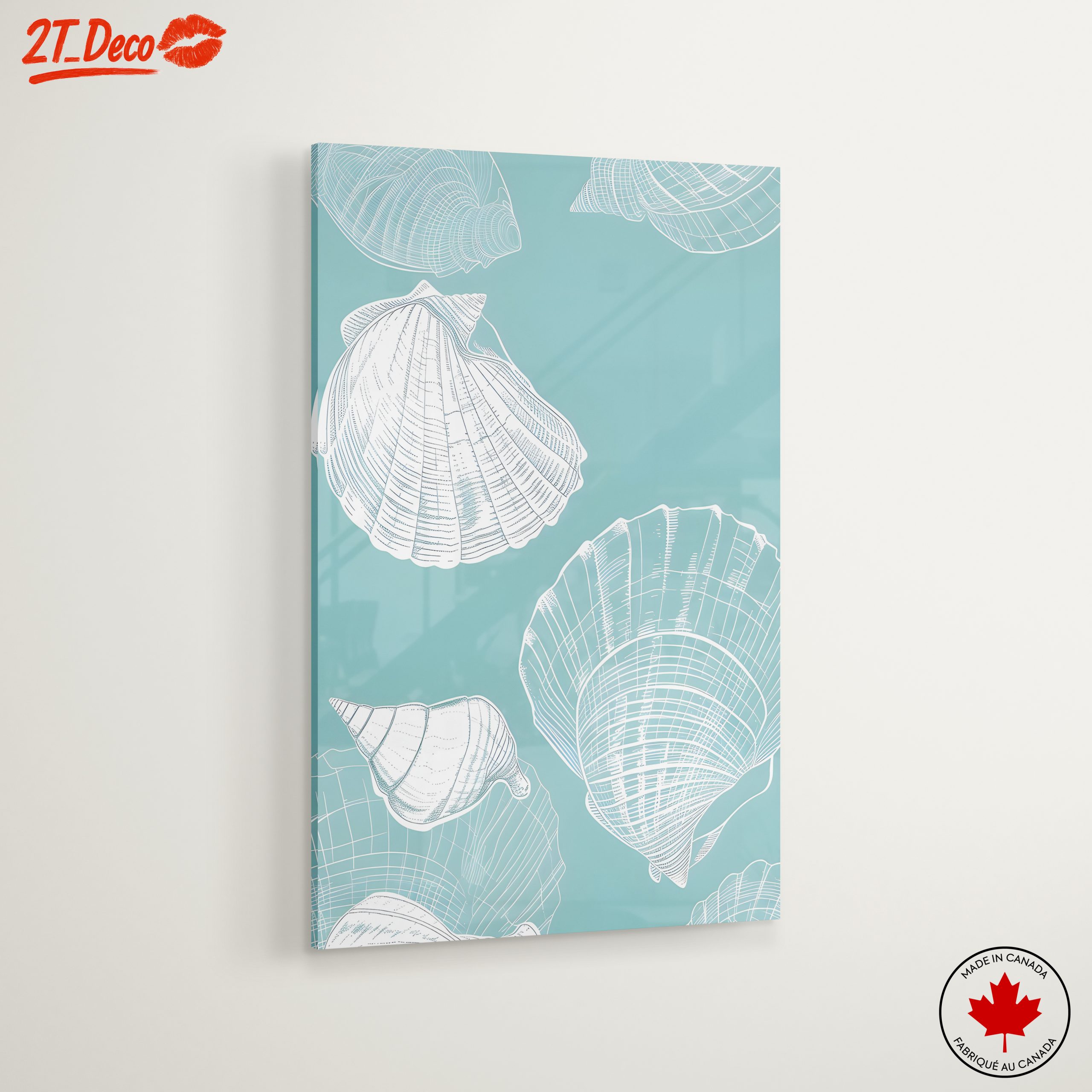 Abstract Seashell Composition on Blue - Image 6