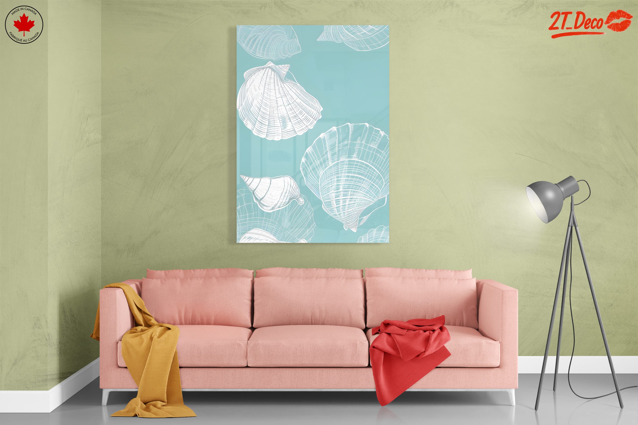 Abstract Seashell Composition on Blue - Image 7