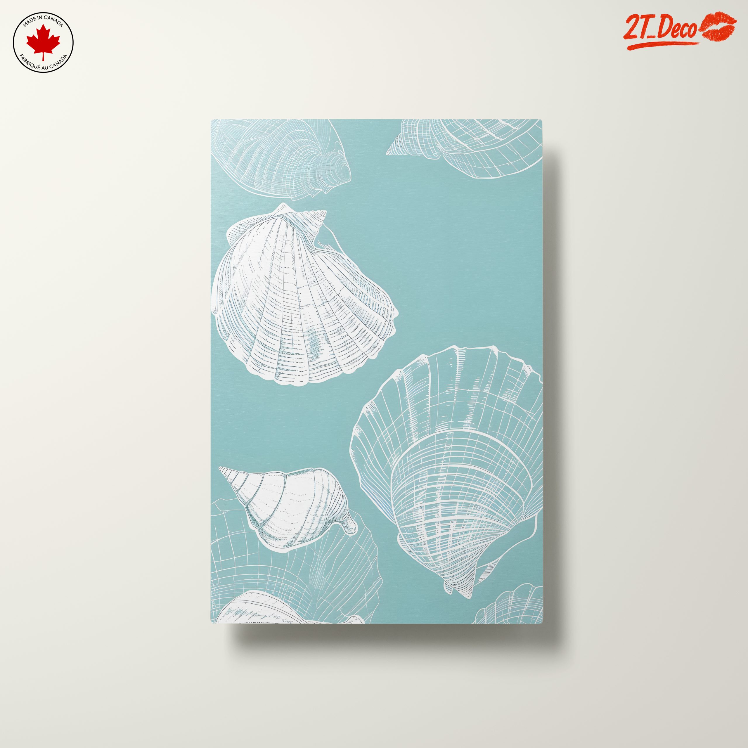 Abstract Seashell Composition on Blue - Image 10