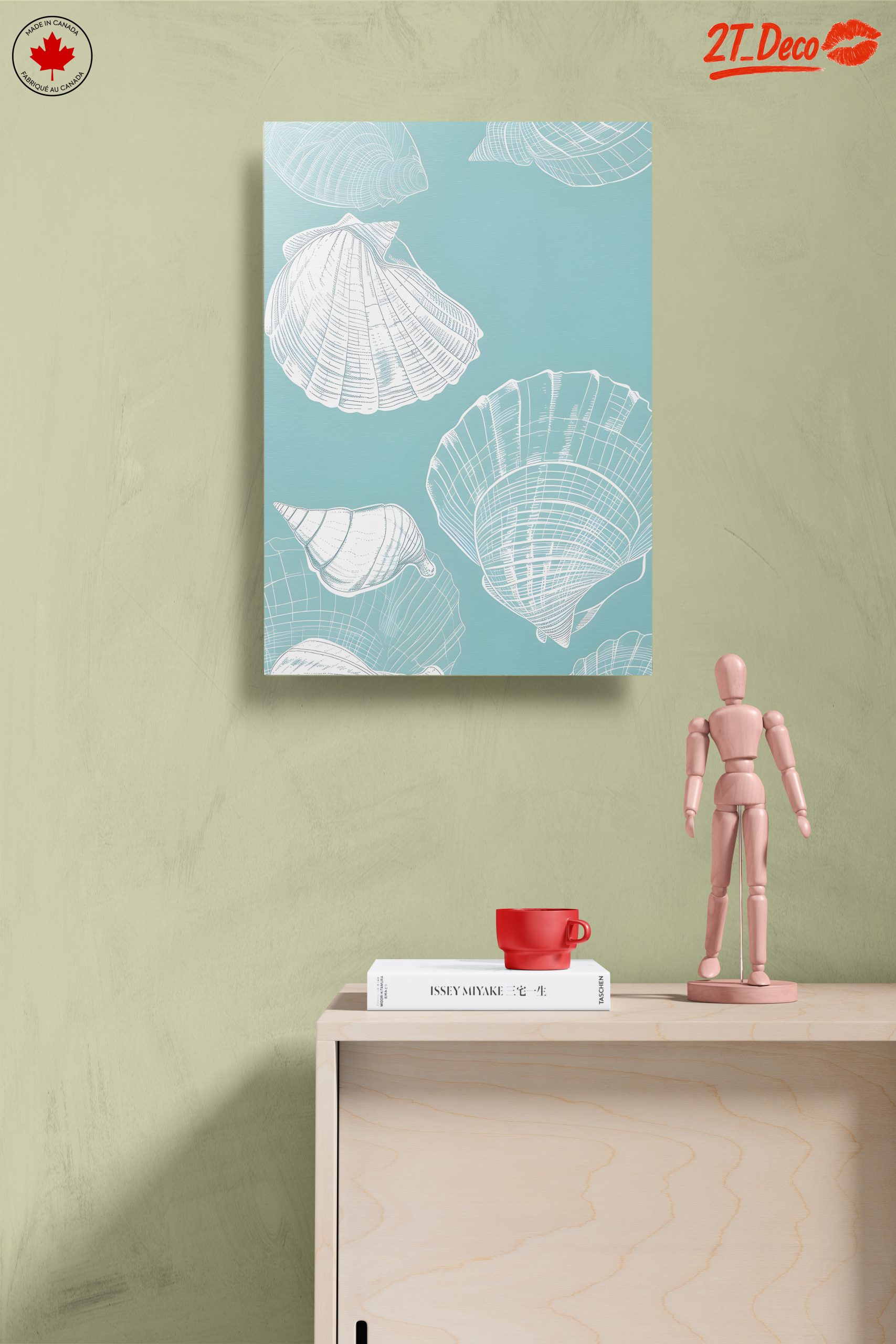 Abstract Seashell Composition on Blue - Image 14