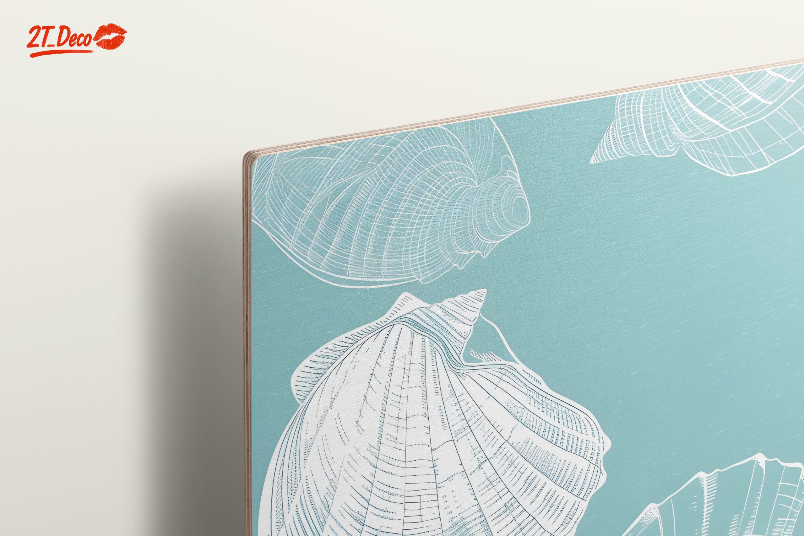 Abstract Seashell Composition on Blue - Image 15