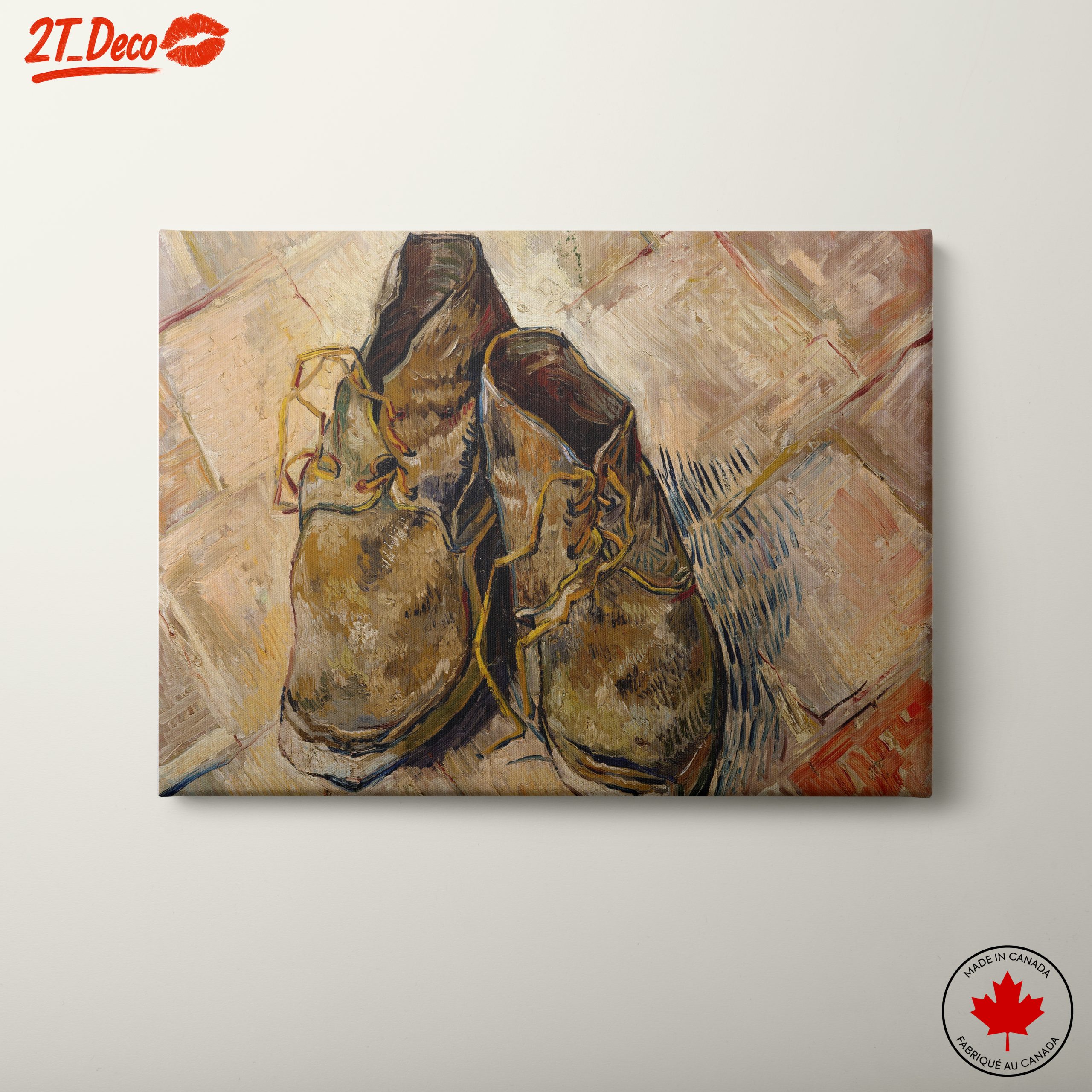 Classic Painting of Worn-Out Shoes