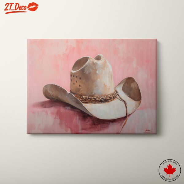 Stylized Cowboy Hat on Soft Pink Background
