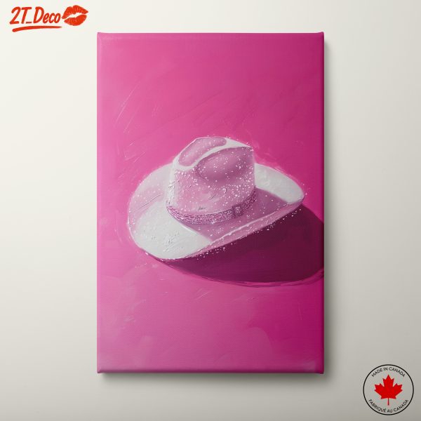 Whimsical Cowboy Hat on Pink Background