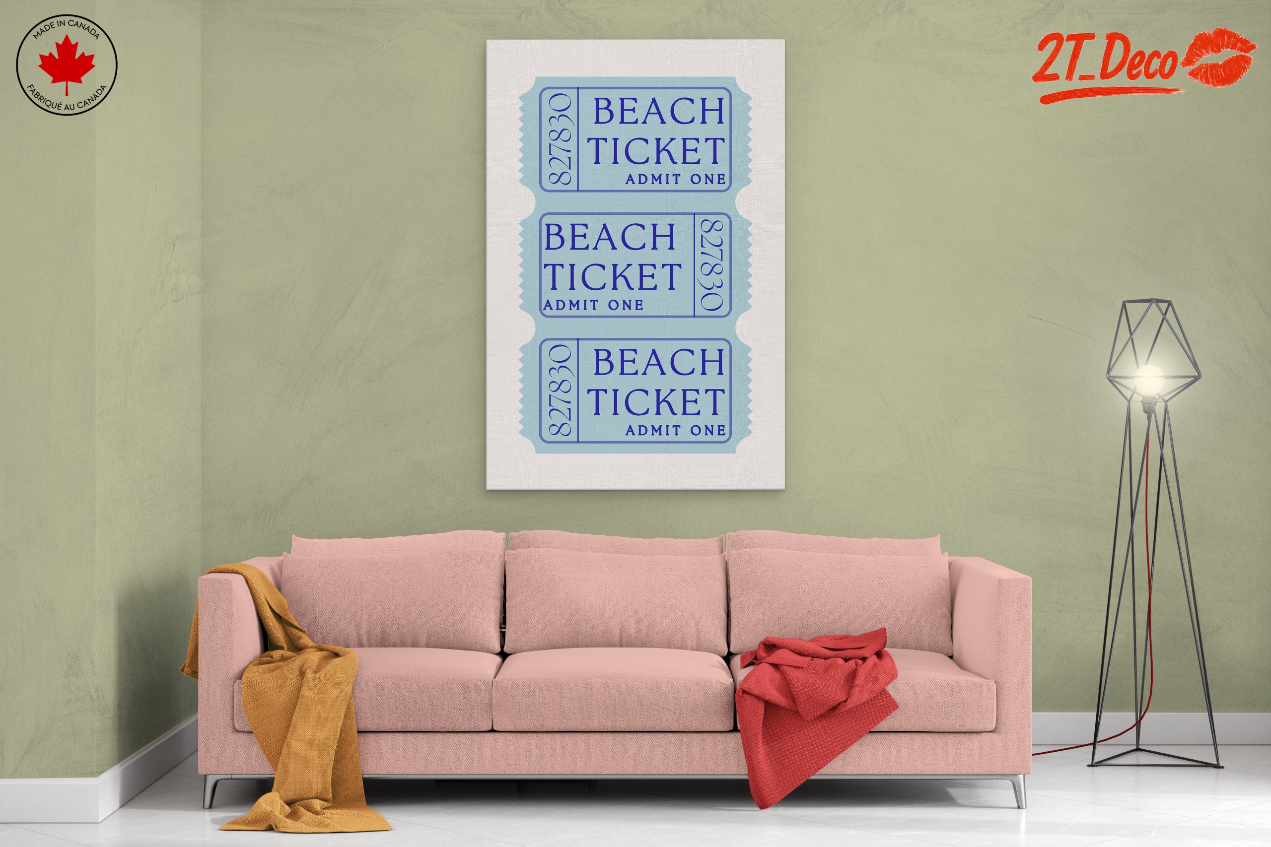 Beach Ticket Artwork for Coastal Decor - Image 2