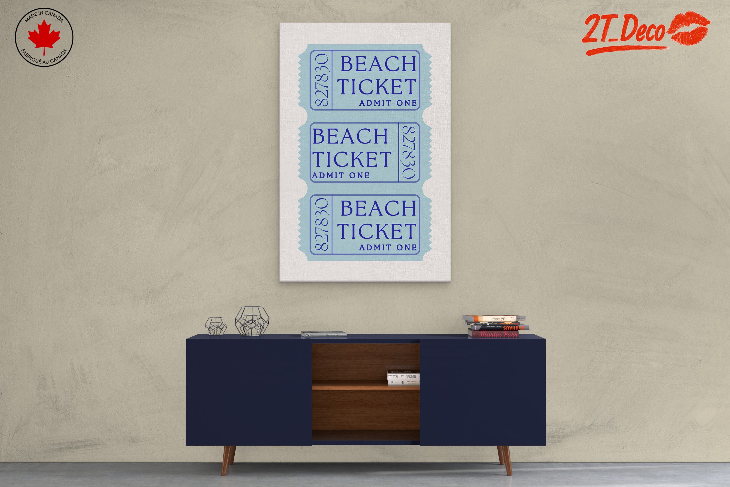 Beach Ticket Artwork for Coastal Decor - Image 3