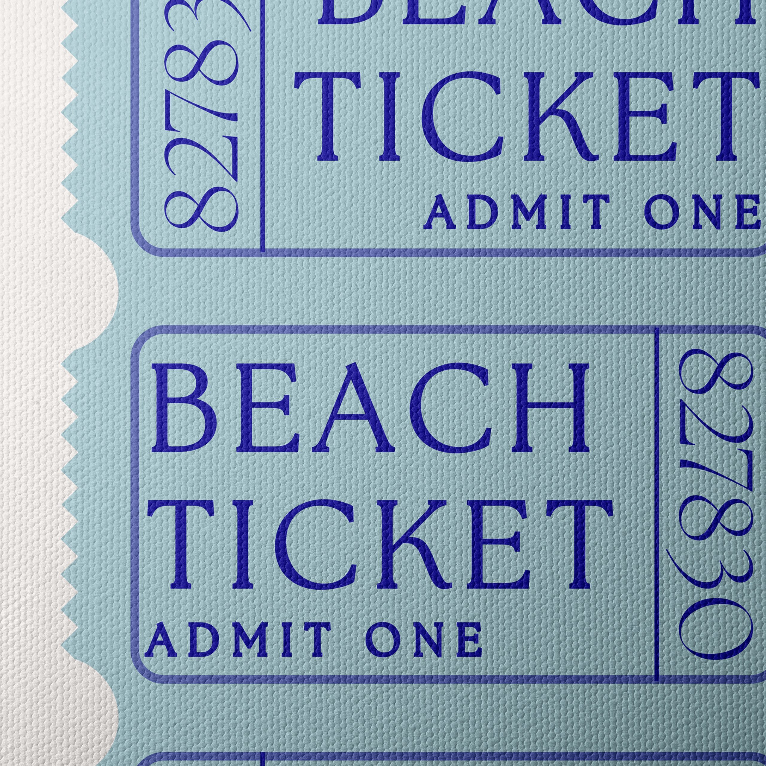 Beach Ticket Artwork for Coastal Decor - Image 4