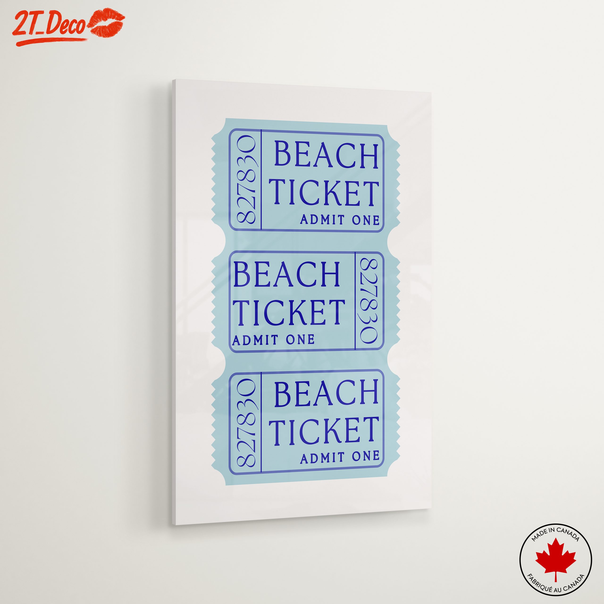 Beach Ticket Artwork for Coastal Decor - Image 6