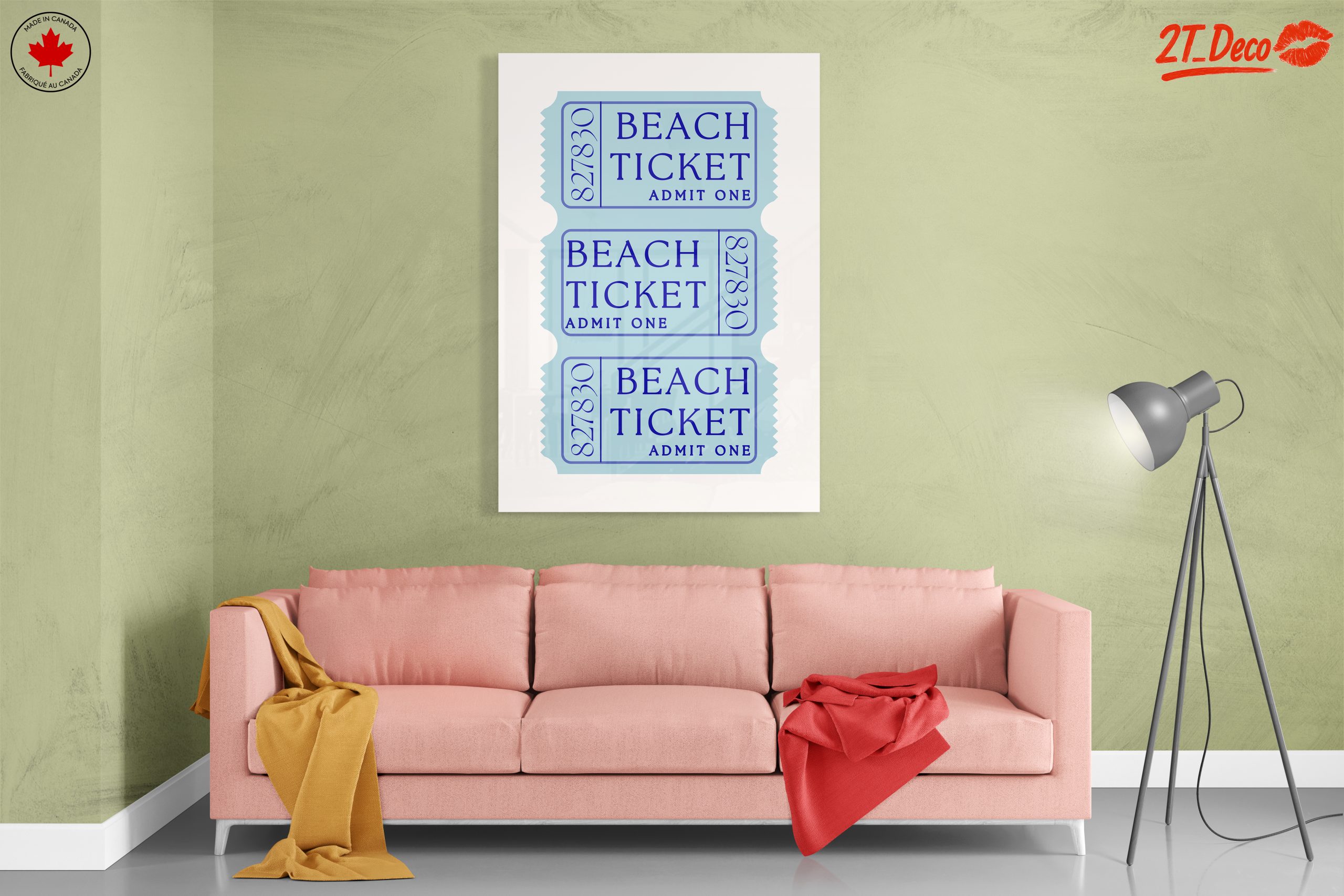 Beach Ticket Artwork for Coastal Decor - Image 7