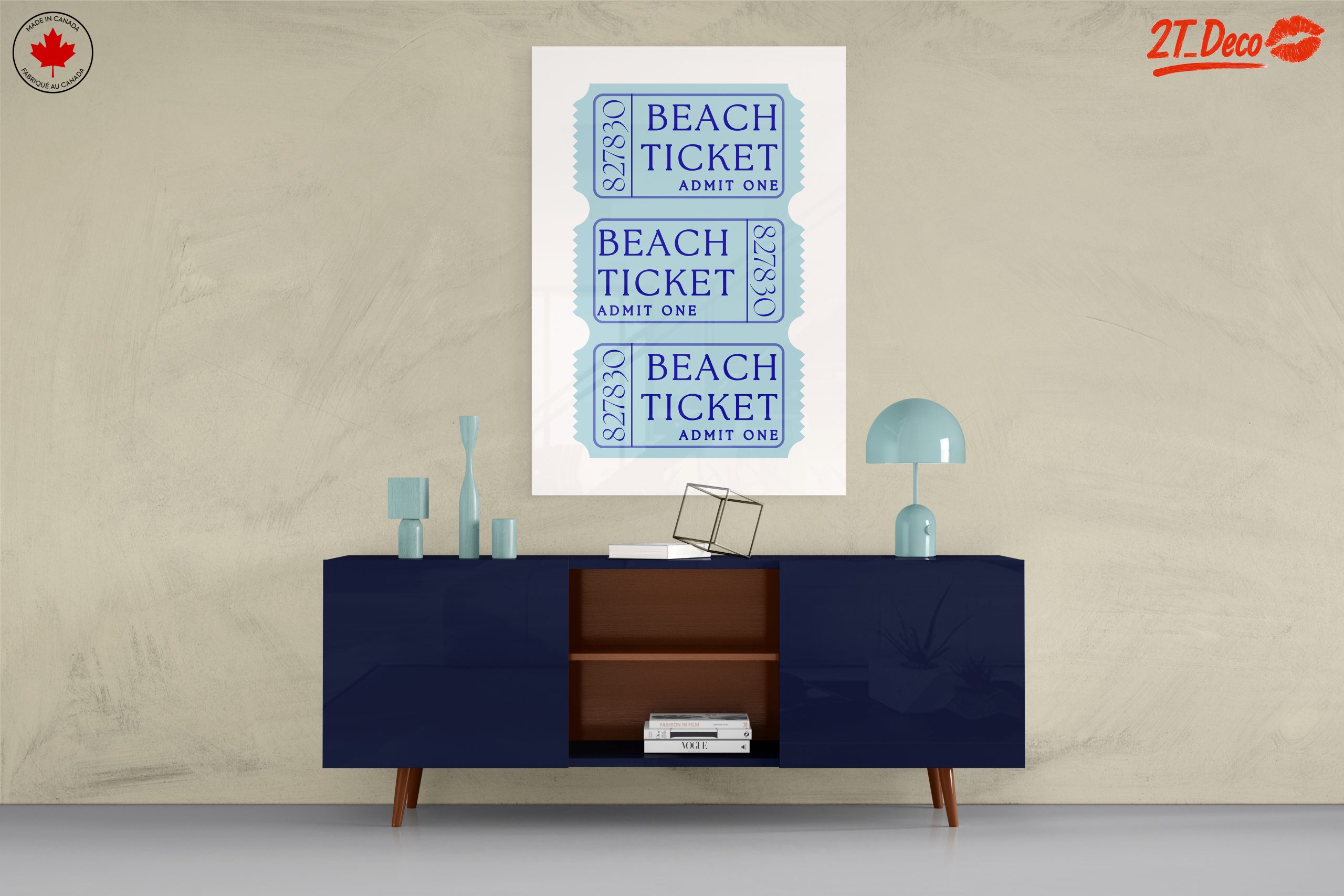 Beach Ticket Artwork for Coastal Decor - Image 8
