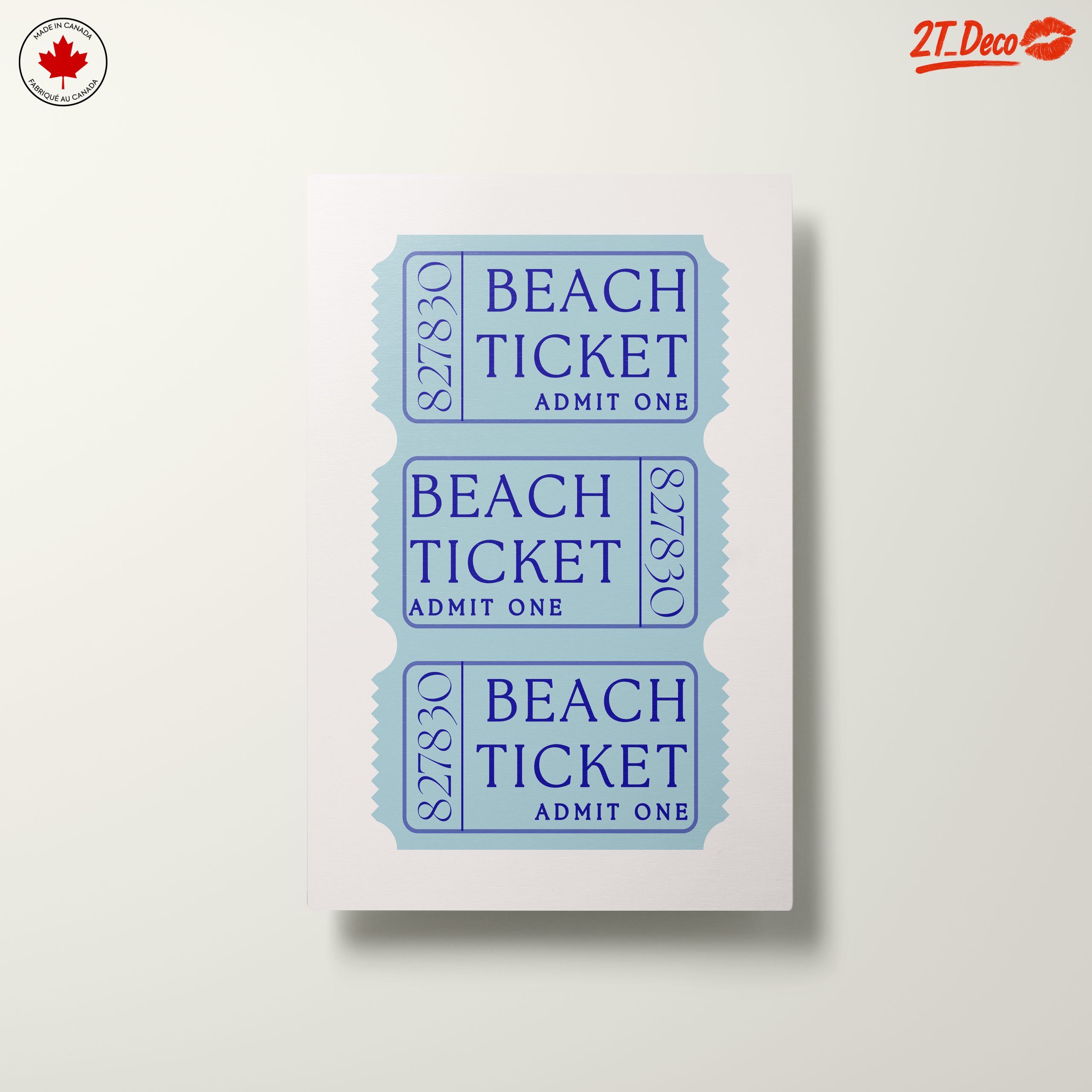 Beach Ticket Artwork for Coastal Decor - Image 10