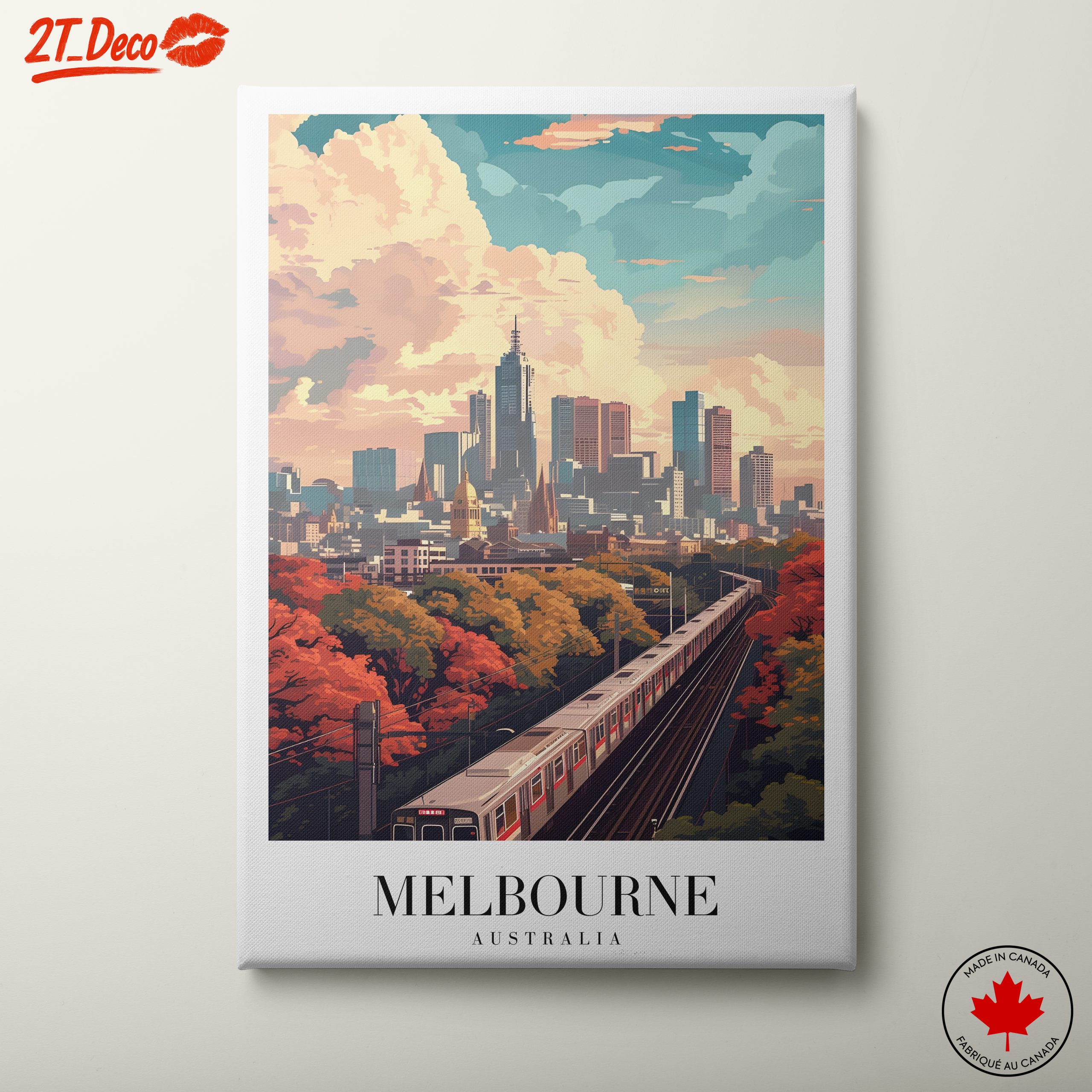 Stylized Melbourne Cityscape Art