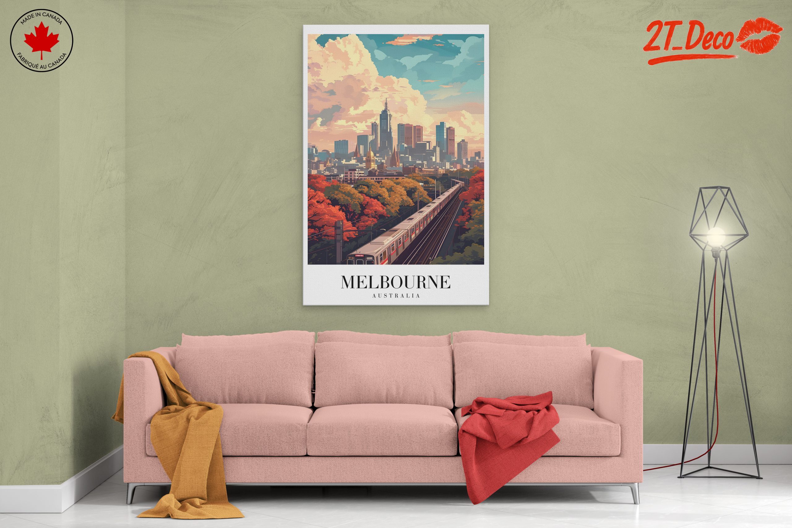 Stylized Melbourne Cityscape Art - Image 2