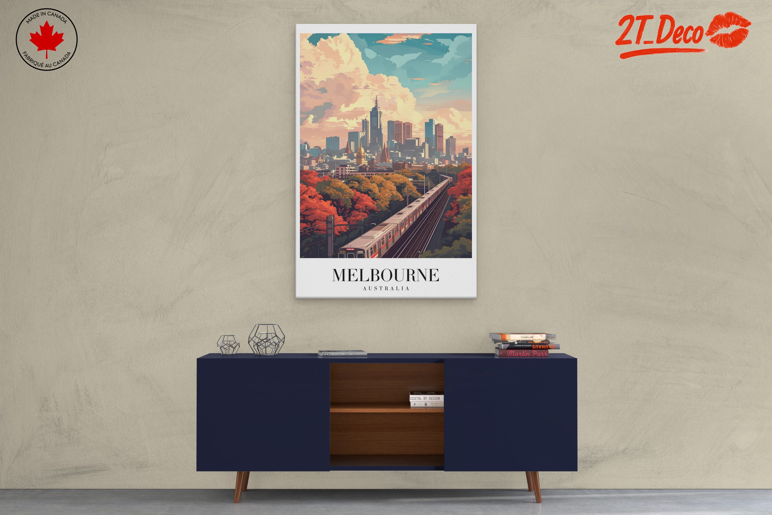 Stylized Melbourne Cityscape Art - Image 3