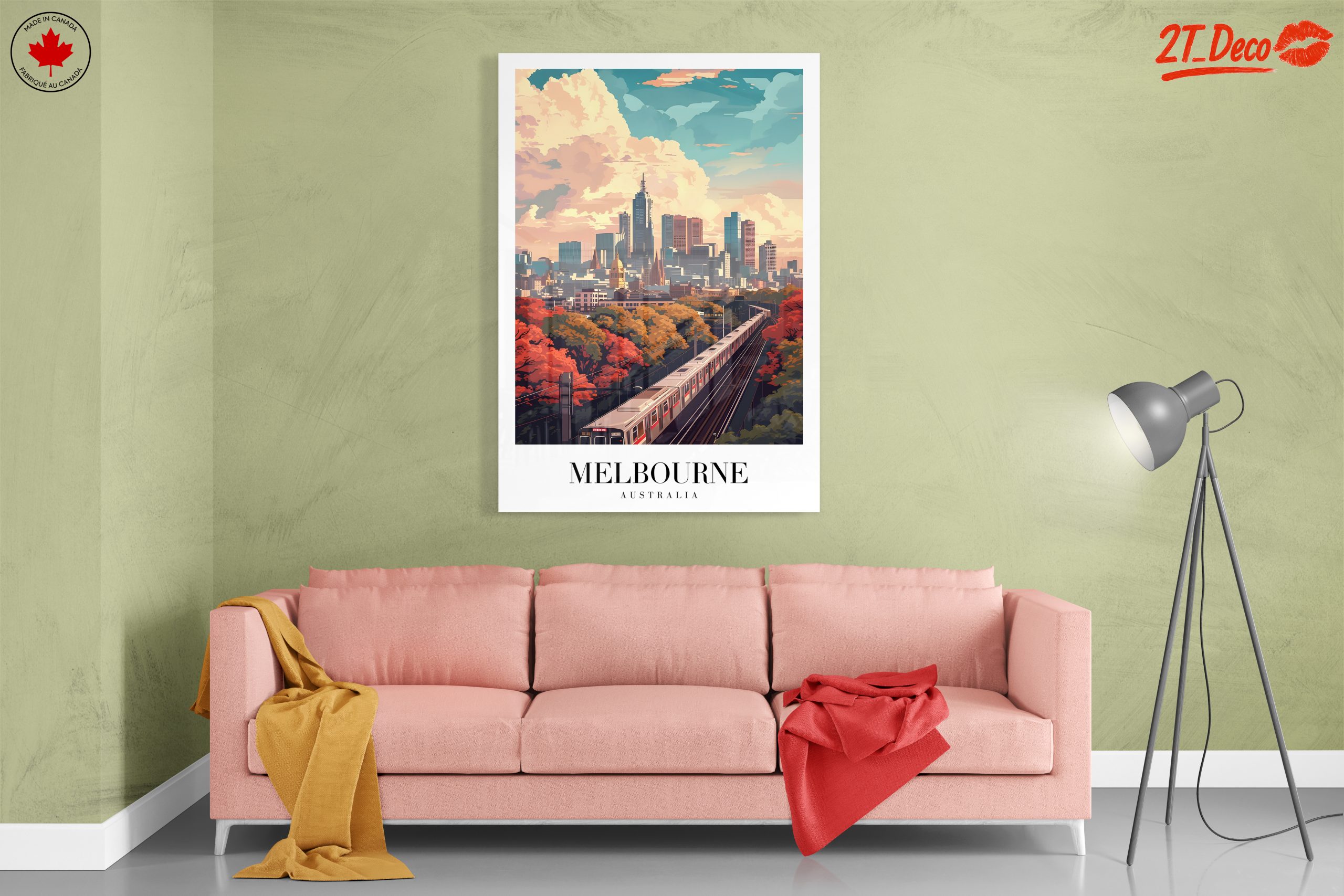 Stylized Melbourne Cityscape Art - Image 7