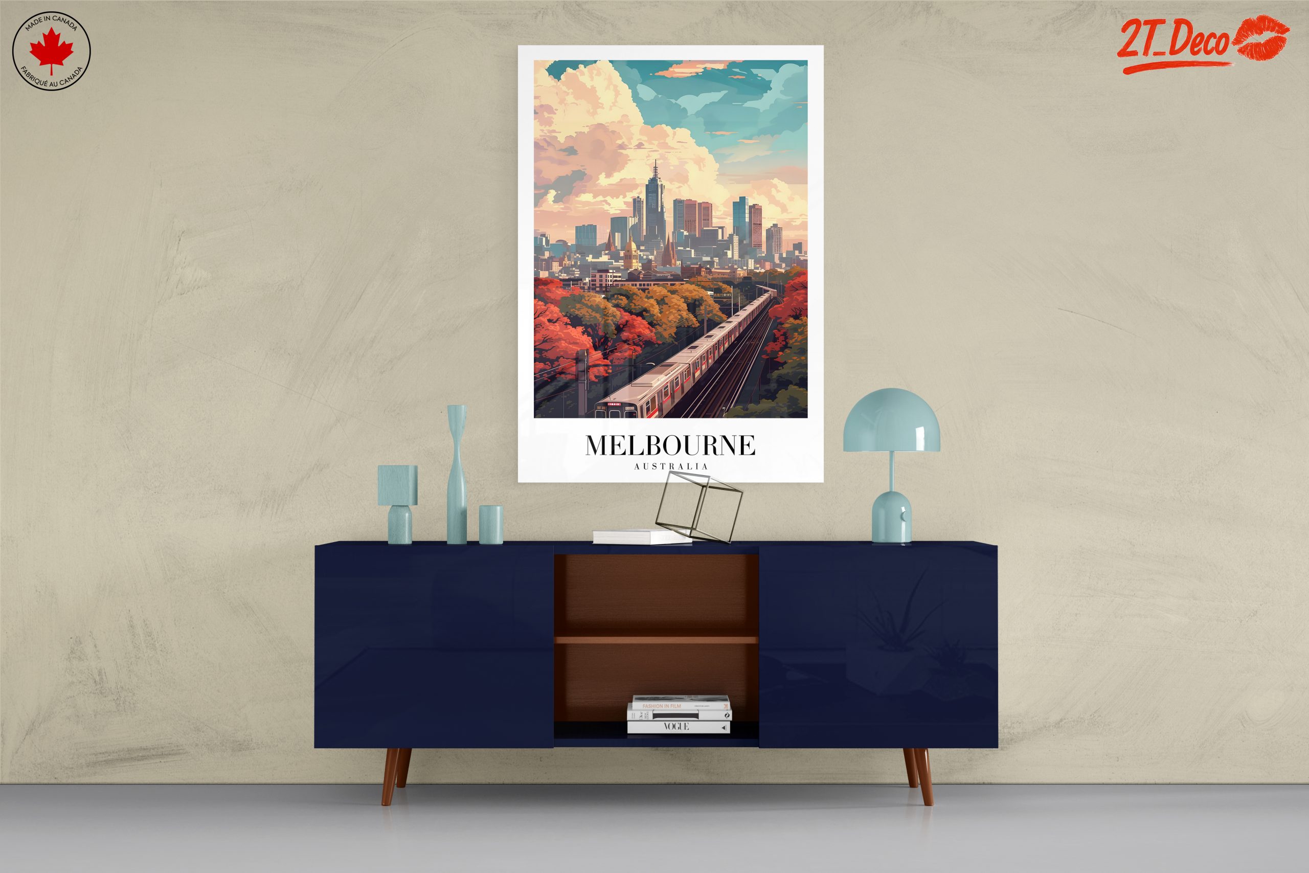 Stylized Melbourne Cityscape Art - Image 8