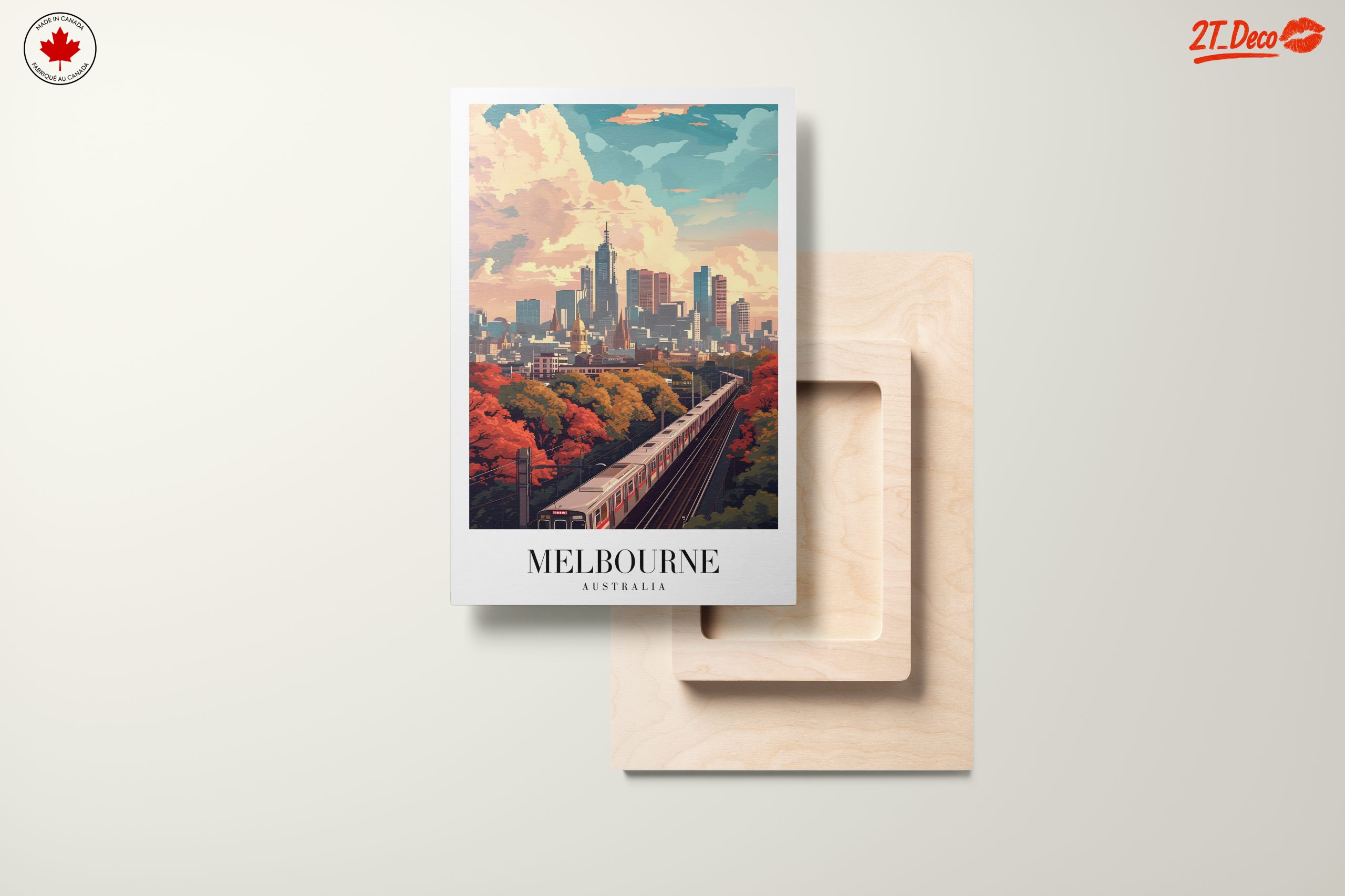 Stylized Melbourne Cityscape Art - Image 11