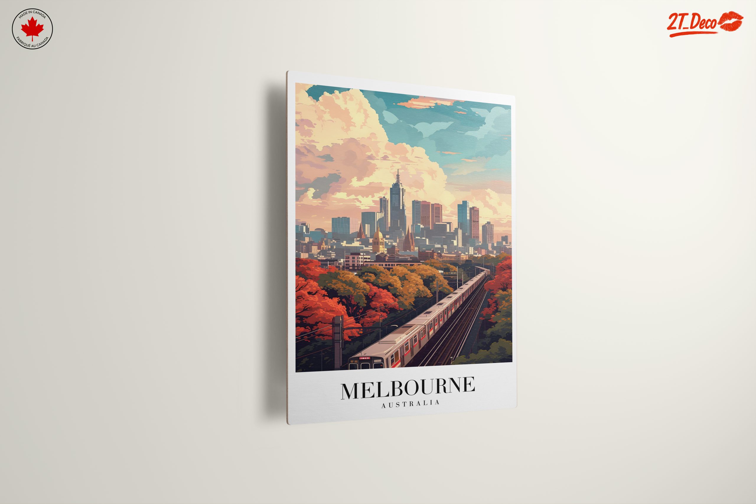 Stylized Melbourne Cityscape Art - Image 13