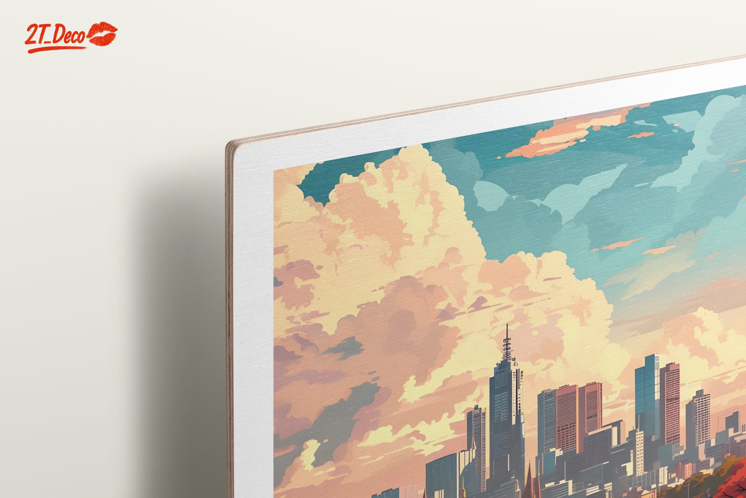 Stylized Melbourne Cityscape Art - Image 15