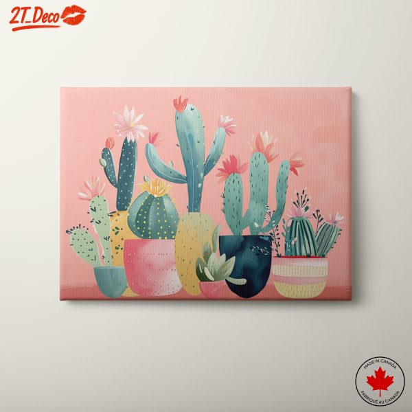 Colorful Cactus Illustration for Home Decor