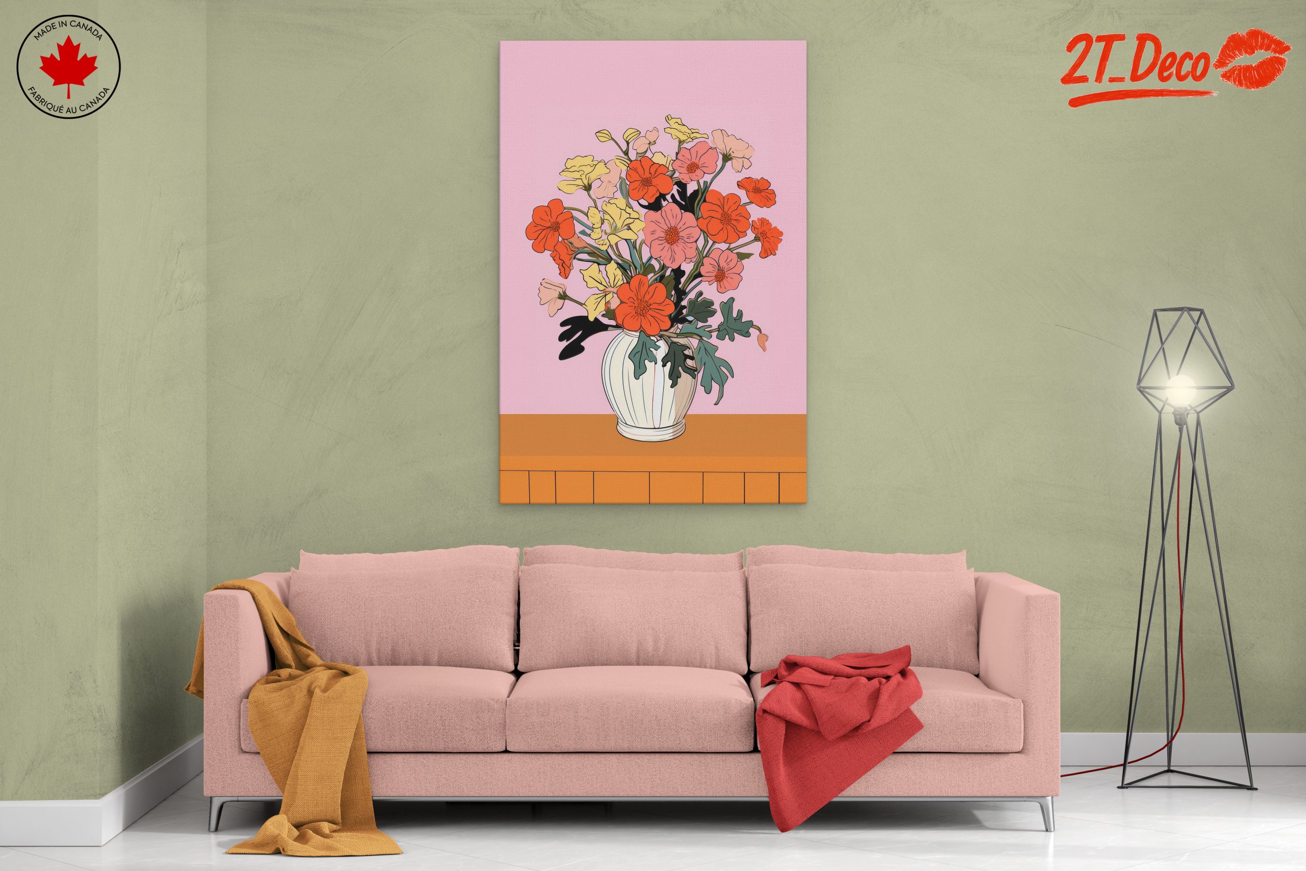 Colorful Floral Arrangement in a Vase - Image 2