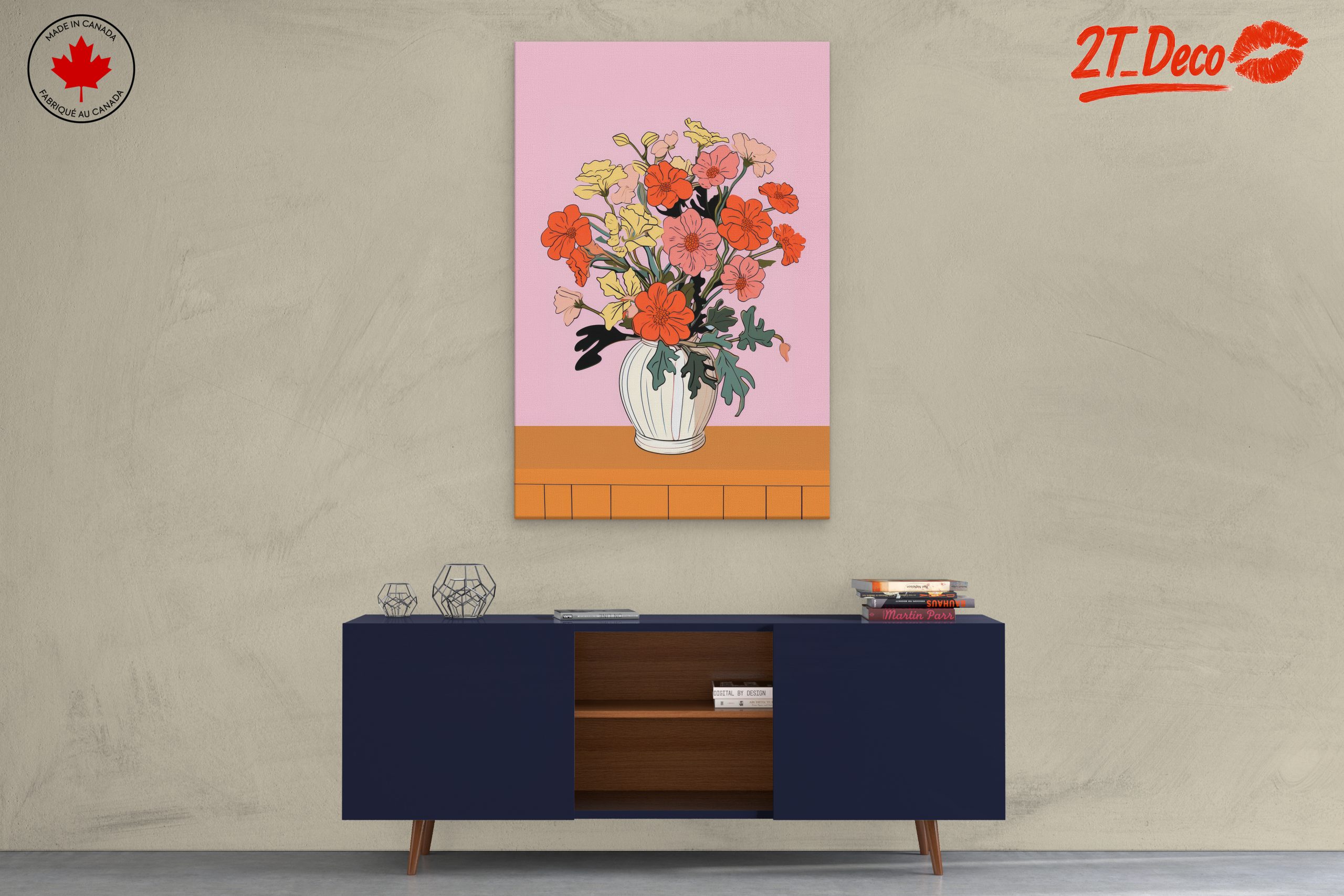 Colorful Floral Arrangement in a Vase - Image 3
