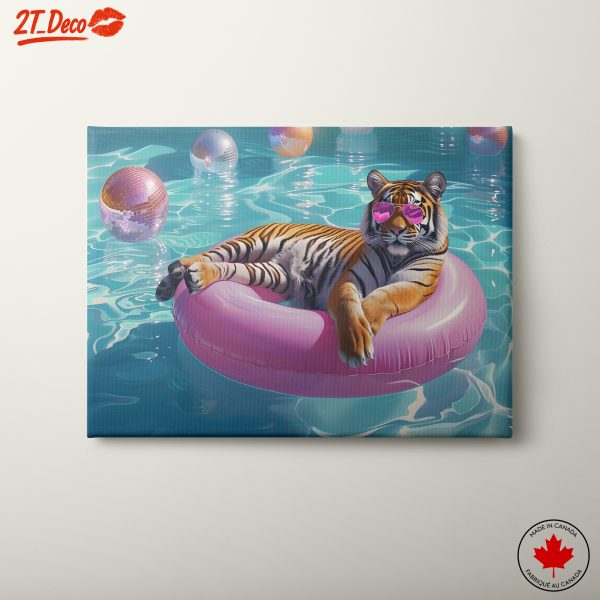 Playful Tiger in Pool with Sunglasses