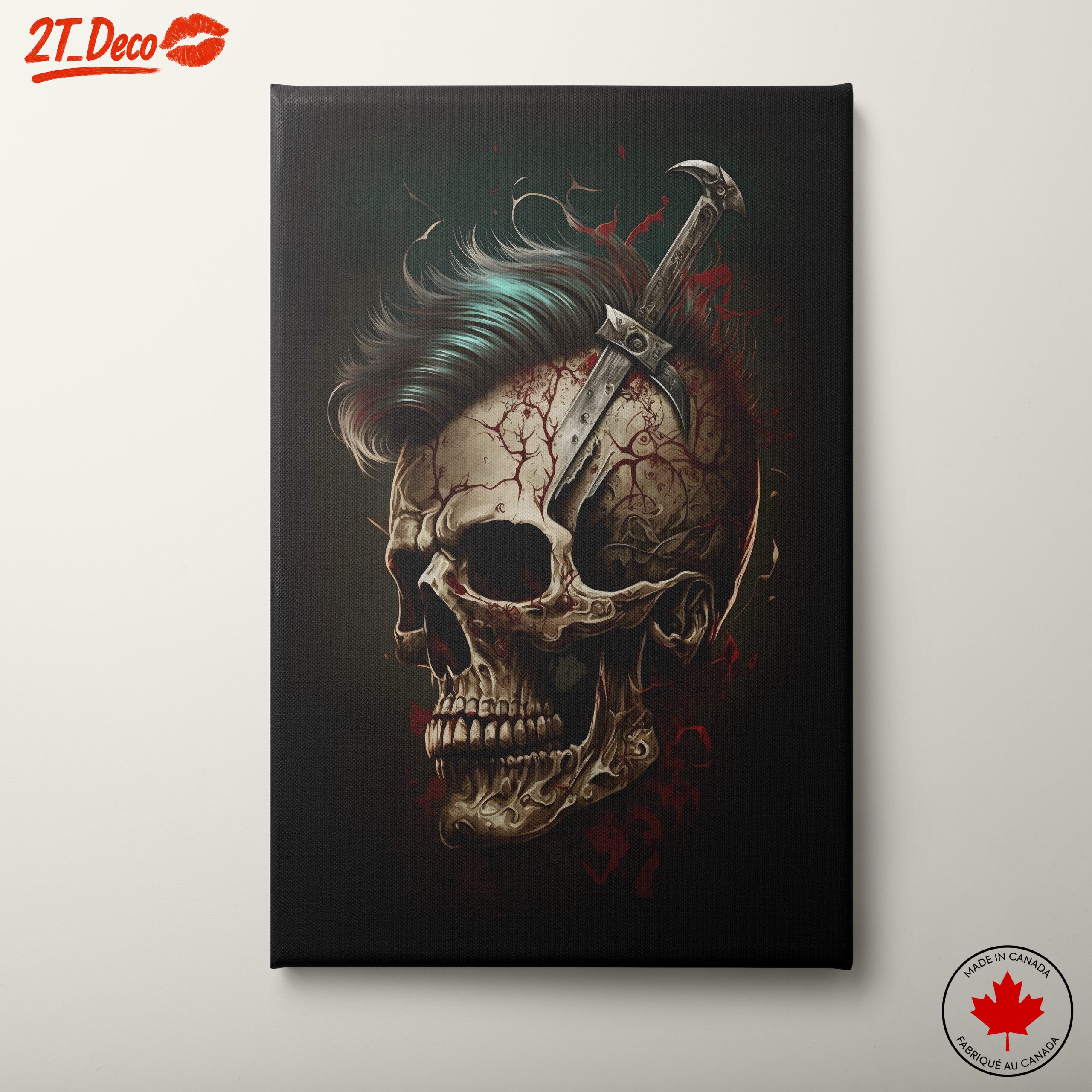 Surreal Skull Art with Sword