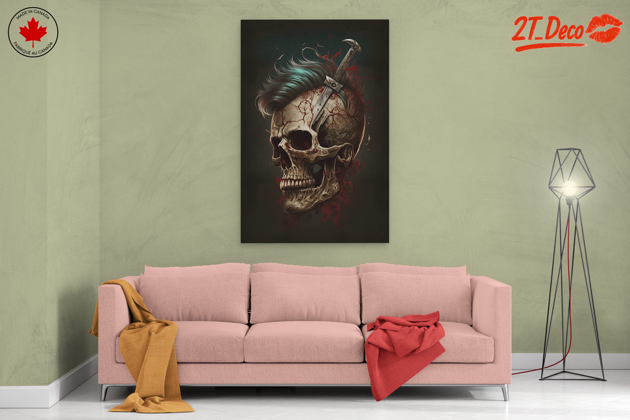Surreal Skull Art with Sword - Image 2