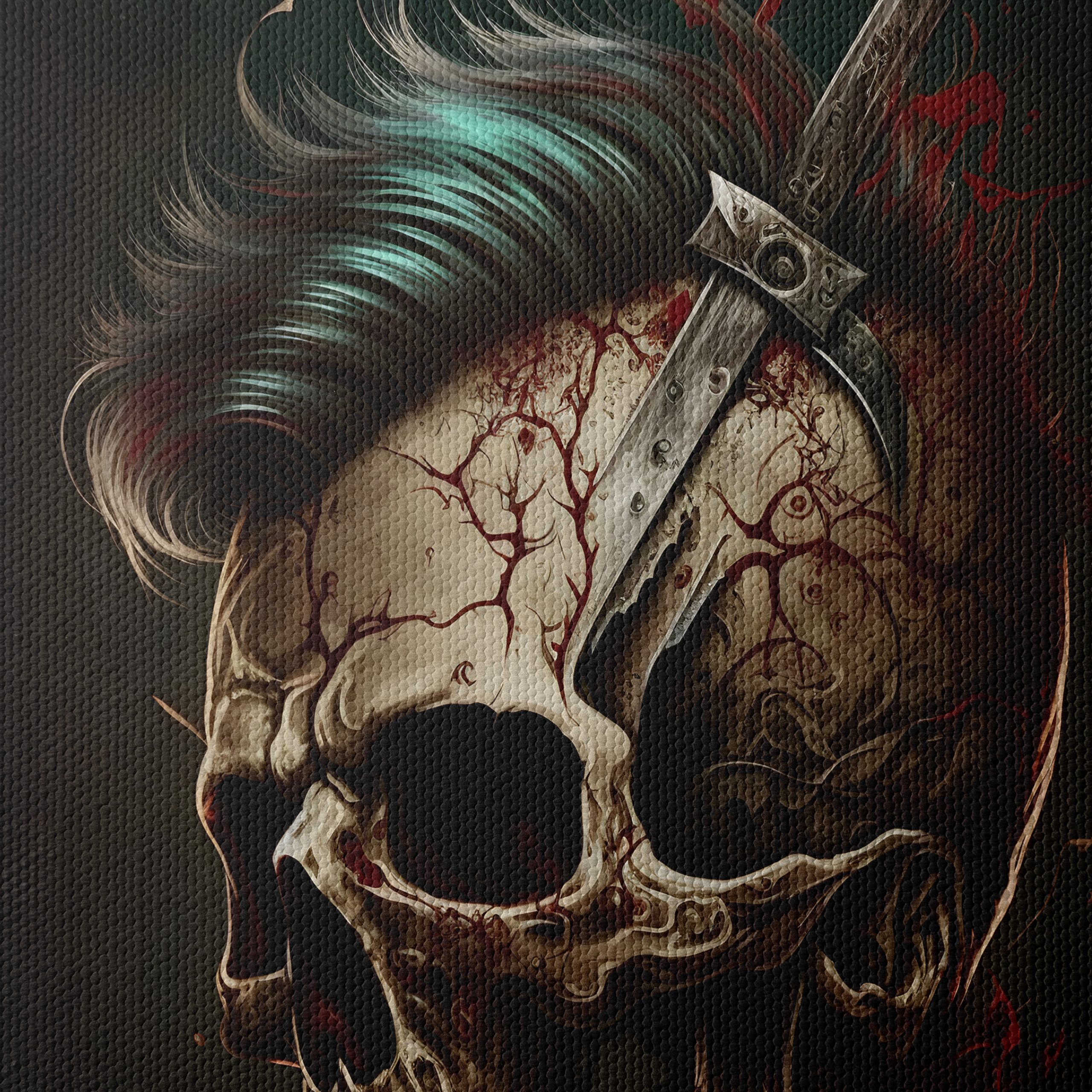 Surreal Skull Art with Sword - Image 4