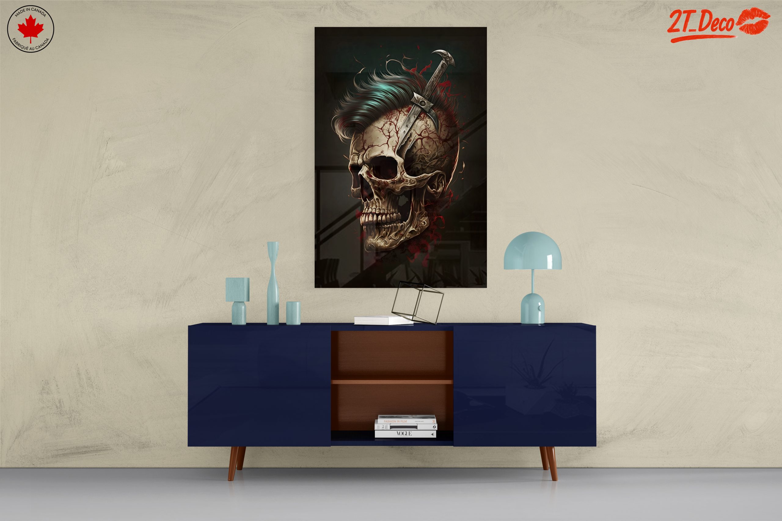 Surreal Skull Art with Sword - Image 8