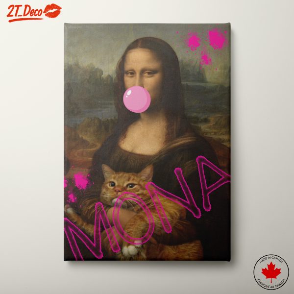 Mona Lisa With Cat and Bubble Gum