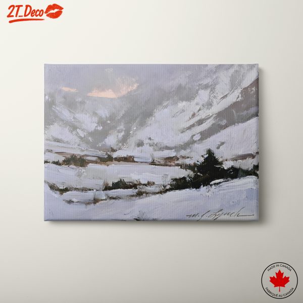 Abstract Winter Landscape with Mountains
